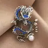 Broche con Forma de Dragón del Zodiaco Chino Estilo Chino Sentido del Diseño Nicho Corsage para Traje de Hombre Accesorios de Pin para Abrigo de Mujer