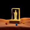 Bodhisattva Guanyin 3D tridimensional laser gravação interna cristal luminoso cubo decoração de corredor de templo de Buda artesanato ornamentos