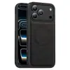 Adequado para iPhone 18 Pro Max, capa de telefone magnética de couro com sensação de pele, capa protetora anti-queda de cobertura total na cor Apple 17 com bloqueio de cor