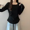 Ropa Nueva de Otoño 2025 para Mujeres Gorditas Tallas Grandes Dulce Reductor de Edad Cintura Asimétrica Aspecto Adelgazante Suéteres de Manga Larga