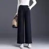 Calça reta elegante com acabamento em renda para mulheres, nova coleção outono 2026, tamanho petite, calça cropped elegante, cintura alta, afina a silhueta, casual, moderna