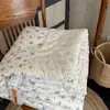 Colcha de algodón tejida suave y esponjosa estilo francés con encaje aplicado, adecuada para camas individuales y dobles, lavable a máquina, ideal para dormir desnudo en primavera y otoño, cálida colcha de invierno