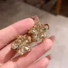 Exquisito y Compacto Pasador de Flor Incrustado de Diamantes para Mujer, Pinza Metálica de Alto Nivel para Flequillo, Pinza Lateral, Nuevo Estilo de Accesorio para el Cabello