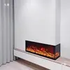 Gabinete Triangular para Chimenea con Fuego Electrónico de Forma Irregular, Calefacción de Pared de Fondo de Estufa de Arco Semicircular en Forma de L Empotrada, Otros