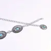 Cadeia de Cintura Popular Transfronteiriça da Amazon com Turquesa Marquise Incrustada Estilo Étnico Esculpido Retro Cinto de Calça Faixa Decorativa para Cintura