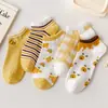 Calcetines Cortos FrescosEstilo Fresco Calcetines Unisex Calcetines InvisiblesAmarillos Pequeñas AbejasPrimavera Verano Otoño InviernoAbsorbentes de Sudor Transpirables Bajos