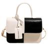 Bolso pequeño cuadrado portátil con costuras de color en contraste y diseño de nicho 2025, bolso bandolera de moda con nueva textura.