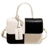 Diseño de Nicho Puntadas de Color Contrastante Bolso Cuadrado Pequeño Bolso Cruzado de Nueva Textura 2025 Bolso de Hombro de Moda