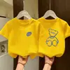 Camiseta Branca de Algodão Puro de Manga Curta para Meninos, Estilo Verão Tendência para Crianças, Top Casual Elegante de Meia Manga para Meninos