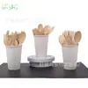 Faca, Garfo e Colher de Bambu Descartáveis para Lanches 170mm Venda Direta do Fabricante Atacado Conjunto de Papel Kraft Pode Ser Impresso e Conveniente