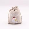 Bolsita de Algodón con Cordón para Dulces de Navidad, Bolsillo para Dulces, Bolsa Decorativa para Snacks y Galletas de la Fiesta Doble Navidad, Bolsa de Regalo de Navidad