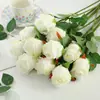 Buquê Simulada de Rosa Búlgara, Flores Decorativas de Casamento Estilo Francês, Arranjo Doméstico de Rosas, Atacado de Arranjos Florais
