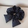 Estilo Colegiala Niña Cuadros Lazo Cuerda para Cola de Caballo Simple Cuerda para el Cabello Banda Elástica Versátil Nueva Moda