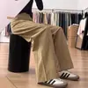 Calça Jeans Khaki de Perna Larga para Mulheres, Novo Estilo Outono, Tamanho Plus, Caimento Solto para Corpo Tipo Pera, Calça Reta Emagrecimento e Caimento Fluido