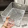 Caja de Almacenamiento con Patrón de Ondas de Agua Organizador de Escritorio Caja para Cosméticos Lujo Ligero Dormitorio de Mujer Baño Caja Organizadora Cesta de Almacenamiento de Plástico