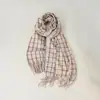 Cachecol de Xadrez Outono e Inverno Novo Imitação de Caxemira para Mulheres Estilo Coreano Xale Estilo Ins Xadrez Pequeno Cachecol Quente