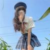 Estilo Mismo que Ju Jingyi Camisa Blanca de Manga Corta de Verano Estilo JK Top para Mujer Traje de Estudiante Estilo Universitario Camisa Base Interior
