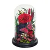 Adorno de Flor Eterna de Rosa y Mariposa con Cubierta de Cristal de Moda, Regalo para Novia, Regalo de Cumpleaños, Regalo de Vacaciones, Al Por Mayor en Stock