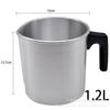 Crisol de cera, taza de cera de 1,2 litros, herramientas para hacer velas puntuales, vela de aromaterapia, olla de cera de aluminio, CandleMelting