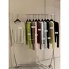 Té Verde Limón 2026 Otoño Nuevo Estilo Coreano Sencillo Versátil Adelgazante Amigable con la Piel Cómodo Cuello Redondo Manga Larga Camiseta para Mujer