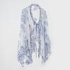 Nuevo Chal con Estampado Floral de Primavera y Verano, con Cordones, con Volantes, Poncho Capa, Capa de Bufanda de Seda, Protector Solar para el Sol, Ropa