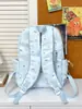 Mochila fufu de leite estrela azul claro coração doce de cura estilo menina para meninas do ensino fundamental e médio mochila de ensino médio