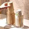 Dispensador de Copos Descartáveis Acrílico Suporte de Copos de Mesa Suporte de Balcão Porta-Copos de Papel de Luxo Leve Prateleira de Armazenamento Doméstico