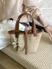 Bolso de paja tejido para mujer verano 2026 nuevo versátil de un solo hombro cruzado bolsa de playa para vacaciones bolso de mano bolso cubo