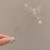 Grampo de cabelo de flor de magnólia, grampo de cabelo de estilo antigo, acessório de cabelo Hanfu, acessório de cabelo de cheongsam para mulheres, grampo de metal com pérola e franja, grampo de cabelo de jade