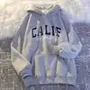 Sudadera con capucha estilo americano para hombre, primavera y otoño, marca de moda, forro polar, prenda superior estampada, estilo coreano, corte holgado, chaqueta casual para estudiante