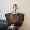 Bolsa Tote de Gran Capacidad, Bolso Cubo de Hombro Moderno y Versátil, Bolso de Mano Casual Retro Simple, Comercio Exterior Transfronterizo