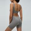 Explosiones de TikTok: Traje de yoga de una pieza europeo y americano con espalda hueca, ropa deportiva de fitness de una pieza, personalización
