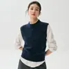 Chaleco de cachemira sin mangas y cuello redondo para mujer, camiseta interior de punto otoño/invierno, suéter, capa interior cálida, top tipo chaleco