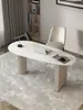 Escritorio de Oficina para Computadora de Forma Especial de Pizarra de Lujo Ligero Escritorio de Diseñador Escritorio de Recepción y Sillas para Salón de Belleza y Sala de Consultas de Belleza Médica