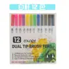 Caneta de Aquarela Ponta Dupla Transfronteiriça Pintura Artística Linha de Gancho Caneta Marcadora Colorida Ecológica Grafite Infantil Conjunto de Pincéis de Ponta Macia