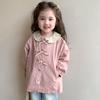 Atacado de Roupas Infantis Transfronteiriças, Trench Coat Novo de Primavera com Laço, Jaqueta Feminina Estilo Coreano Tendência