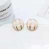 Colección de Pendientes Suaves Color Blanco Leche y Albaricoque Estilo Francés Vintage, Pendientes Redondos y en Forma de Corazón de Alta Gama Franceses para Mujer
