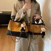 Bolsa Tote Versátil Pequeña de Fragancia Transfronteriza para Mujer Gran Capacidad 2025 Nueva Bolsa de Cadena Bolso de Mano Retro de Color Contrastante