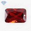 Gema Huagang con chaflán rectangular, flor de coche, granate, circonita roja, agujero central con agujero, rubí artificial, piedra desnuda, taladro