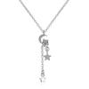 Mori Estilo Diamante Star Lua Colar Mulheres Doce Simples Pequeno Tassel Design Mori Estilo Curto Clavícula Colar Corrente Clavícula