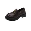 Mocassins Slip-On de Luxo Vintage para Mulheres Nova Coleção Primavera e Outono 2026 Estilo Britânico Versátil Sapatos Planos de Couro