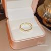 Anel de Zircônia Banhado a Ouro Real Feminino Nicho Design Senso Personalidade High-End Anel de Dedo Indicador Aberto Ajustável Anel de Diamante