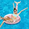 Anillo de Natación Inflable de PVC Personalizado Profesional Sirena Juguetes Acuáticos para Niños Anillo de Burbujas de Agua con Lentejuelas Suministros para Fiestas