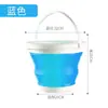 Cubo de Agua Plegable para Pesca al Aire Libre, Tamaños Grande y Pequeño, Viajes en Coche, Lavado de Coches, Cubo de Plástico Grueso Portátil para el Hogar con Asa