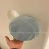 Boina de Papel Washi Japonés de Color Sólido Estilo Minimalista para Mujer, Sombrero de Artista Transpirable con Protección Solar, Boina Ligera de Punto Color Nude para Verano