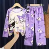 Nuevos Pijamas Infantiles 2025 para Niñas, Manga Larga Estilo Primavera y Otoño, Pijamas Finos de Otoño Estilo Princesa para Niñas Grandes, para Usar Afuera