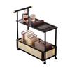 Carrito Móvil Retro, Mesa Lateral para Sofá de Sala de Estar, Mesa de Café Pequeña Multifuncional, Estante de Almacenamiento Simple, Mesa de Esquina, Mesa Lateral Pequeña