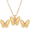 Conjunto de Joias Europeu e Americano Transfronteiriço de Diamante Borboleta Pendente para Mulheres Estilo Ins Criativo Colar de Borboleta Conjunto de Brincos