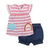 Comercio Exterior Ropa Infantil Verano Nuevo Transfronterizo Al por Mayor Hombres y Mujeres Bebé Manga Corta Pantalones Cortos Camiseta Conjunto de Dos Piezas