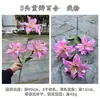 Novas Flores Artificiais para Casamento com Múltiplas Cabeças, Fabricante de Lírios, Lírio de 3 Cabeças com Pétalas Duplas, Decoração de Corredor de Casamento, Flores Artificiais para Decoração de Casa